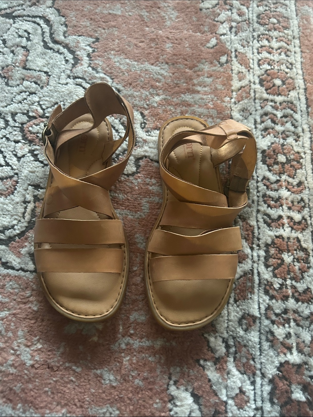 Born Women’s Tan Leather Crossover Strap Sandals